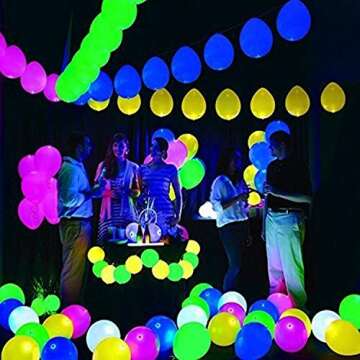 20 LED Neon Balloons - Colorful Flashing Glow for Parties