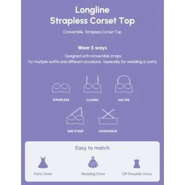 FallSweet Lace Strapless Bustier Bra for Women Underwire Longline Corset Top, Beige,44C