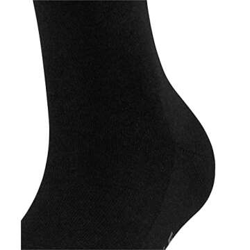 FALKE Women's Family Knee-High Socks, Breathable, Durable, Sustainable Cotton, Lightweight, Colorful, Skin-Friendly, Black (Black 3009) - Sustainable, 8-10.5, 1 Pair