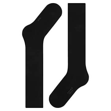 FALKE Women's Family Knee-High Socks, Breathable, Durable, Sustainable Cotton, Lightweight, Colorful, Skin-Friendly, Black (Black 3009) - Sustainable, 8-10.5, 1 Pair