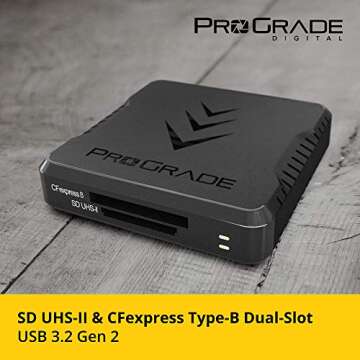 CFexpress Type B and SD UHS-II Dual-Slot Memory Card Reader by ProGrade Digital | USB 3.2 Gen 2 for Professional Filmmakers, Photographers & Content Creators