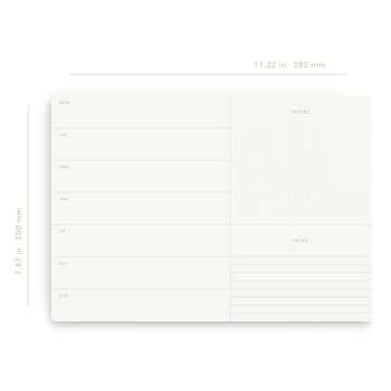 Pinesman - Elegant Weekly Planner Notepad, Undated, 11.22" x 7.87", 52 Sheets (Whole Year), Gold Foil, Tear Off Sheets, Minimalist Work Planner Pad, Weekly To Do List Notepad, Eco-friendly, FSC™ Certified Weekly Desk Planner