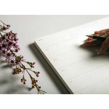 Pinesman - Elegant Weekly Planner Notepad, Undated, 11.22" x 7.87", 52 Sheets (Whole Year), Gold Foil, Tear Off Sheets, Minimalist Work Planner Pad, Weekly To Do List Notepad, Eco-friendly, FSC™ Certified Weekly Desk Planner