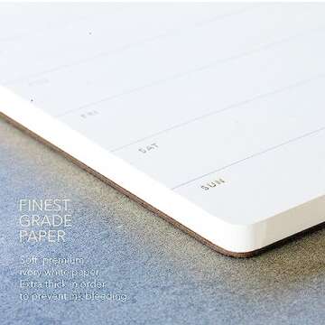 Pinesman - Elegant Weekly Planner Notepad, Undated, 11.22" x 7.87", 52 Sheets (Whole Year), Gold Foil, Tear Off Sheets, Minimalist Work Planner Pad, Weekly To Do List Notepad, Eco-friendly, FSC™ Certified Weekly Desk Planner