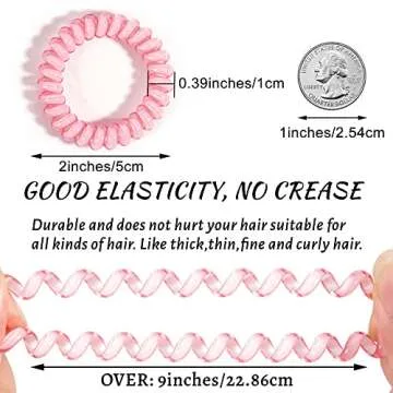 DED Spiral Hair Ties - 24 Pcs Colorful No Crease Hair Ties for Women & Girls