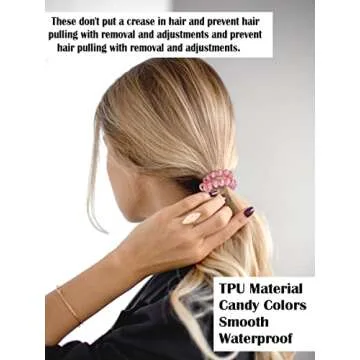 DED Spiral Hair Ties - 24 Colorful, Crease-Free Hair Bands