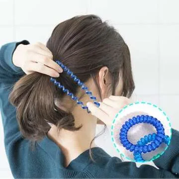 DED Spiral Hair Ties - 24 Colorful, Crease-Free Hair Bands