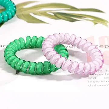 DED Spiral Hair Ties - 24 Colorful, Crease-Free Hair Bands