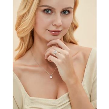 925 Sterling Silver Oval CZ Solitaire Engagement Ring for Women