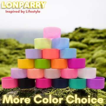 LONPARRY 2-Pack Silicone Boot for Stanley 40 30 oz Quencher Adventure Tumbler, Stanley IceFlow 30 20 oz, Stanley Cup Protector Accessories Clear