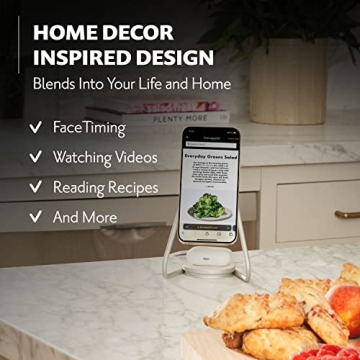 COURANT MAG:2 Wireless Charging Stand - Belgian Linen, 2 in 1 Multi-Device Charger - Magnetic Stand for MagSafe iPhones 16, 15, 14, 13, 12 with Charging Base for AirPod Cases, (Natural)