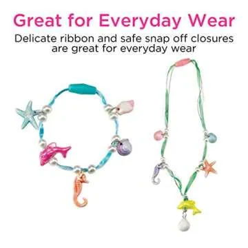 Creativity for Kids Mermaid Jewelry - String Mermaid Beads, Create 8 Jewelry Pieces - Great for Beginners