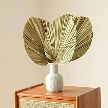 Natural Large Dried Palm Leaves-3 Pcs 17.7 Inch Dried Palm Spears Plant for Boho Style Art Wall Hanging Ornament | Neutral Home House Decor | Wedding Decor | Party Decoration | Flower and Leaf Decor