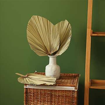 Natural Large Dried Palm Leaves-3 Pcs 17.7 Inch Dried Palm Spears Plant for Boho Style Art Wall Hanging Ornament | Neutral Home House Decor | Wedding Decor | Party Decoration | Flower and Leaf Decor