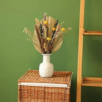 Natural Large Dried Palm Leaves-3 Pcs 17.7 Inch Dried Palm Spears Plant for Boho Style Art Wall Hanging Ornament | Neutral Home House Decor | Wedding Decor | Party Decoration | Flower and Leaf Decor