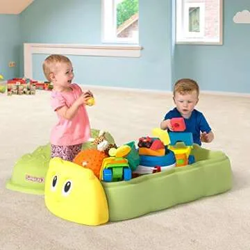 Simplay3 Caterpillar Sandbox with Lid for Toddlers