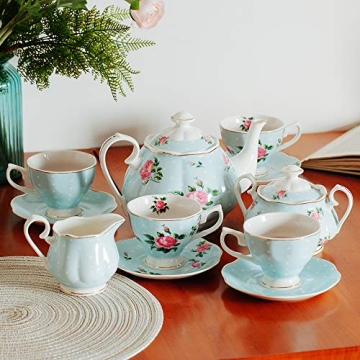 BTaT Floral 13-Piece Tea Set for Elegant Gatherings