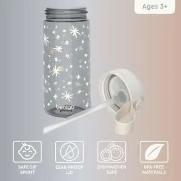Bentgo Kids Water Bottle - 15 oz Leak-Proof Cup for Kids