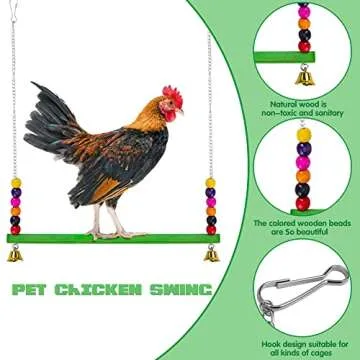 EBaokuup 10PCS Chicken Toys for Hens, Chicken Xylophone Toy, Chicken Bridge Swing Toys, Chicken Pecking Toys, Chicken Mirror Toys and Vegetable Hanging Feeder for Chicken Hens