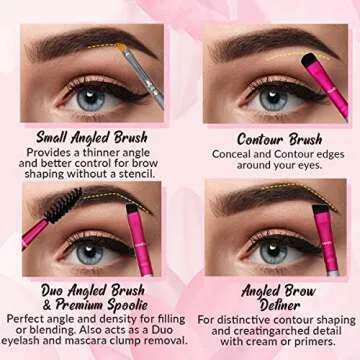 Thin Angled Eyebrow Brush Kit for Perfect Brow Definition
