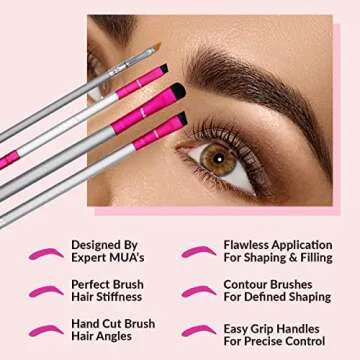 Thin Angled Eyebrow Brush Kit for Perfect Brow Definition