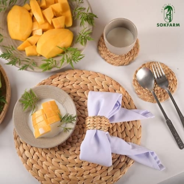 Elegant Round Woven Napkin Rings Set of 12 - Rustic Charm