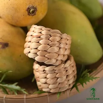 Elegant Round Woven Napkin Rings Set of 12 - Rustic Charm