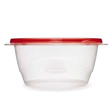 Rubbermaid TakeAlongs Serving Bowl Food Storage Containers, 6.2 Cup, Tint Chili, 3 Count ,Chili Red