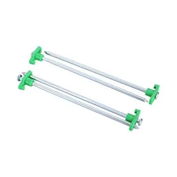 Heavy Duty Steel Tent Stakes with Bonus Ropes 10 Pack