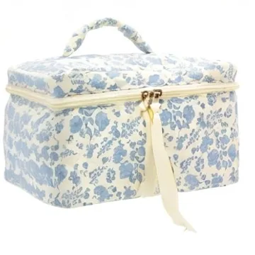 PAZIMIIK Quilted Cotton Makeup Bag for Women Travel Organizer