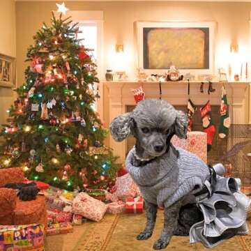 FLAdorepet Winter Dog Christmas Sweater Dress for Small Pets