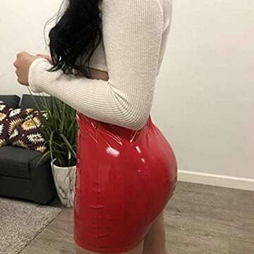 Springcmy Neon Leather Mini Skirt for Unforgettable Nights