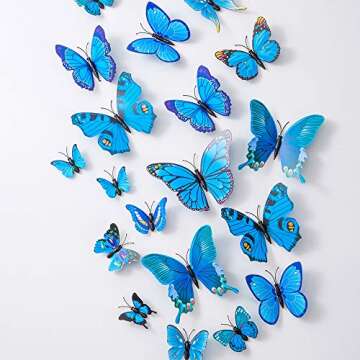 Butterfly Wall Decals - 3D Butterflies Decor for Wall Sticker Removable Mural Stickers Home Decorati...