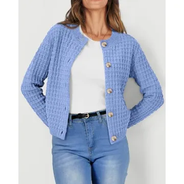 PRETTYGARDEN Women's Cotton Knit Cardigan Sweater