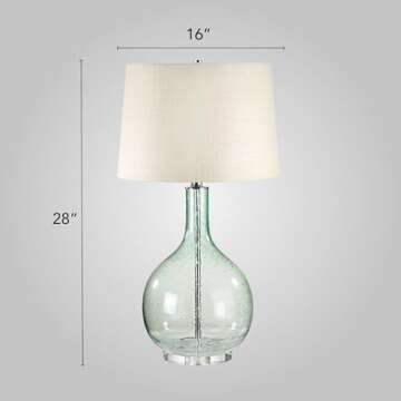 Elegant Glass Table Lamp in Green Finish - Perfect Decor