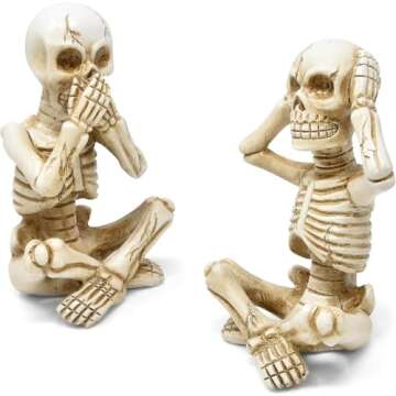 Gift Boutique Halloween Skeleton Statues Figurines Set - Unique Table Decorations