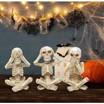 Spooky Skeleton Statues Decor Set - Gift Boutique