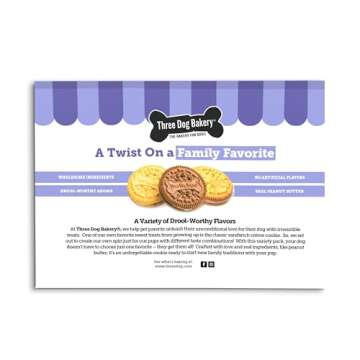 Three Dog Bakery Lick'n Crunch Sandwich Cookies Premium Dog Treats with No Artificial Flavors, Carob...