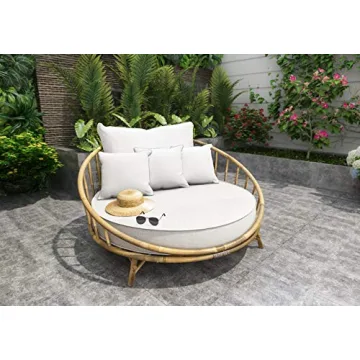 Zew Bamboo Daybed - Elegant Natural Rattan Seating