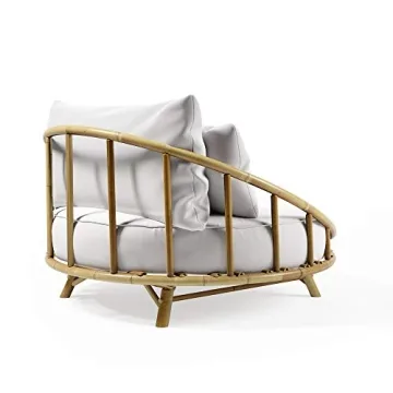 Zew Bamboo Daybed - Elegant Natural Rattan Seating