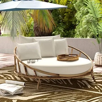 Zew Bamboo Daybed - Elegant Natural Rattan Seating