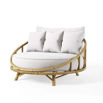 Zew Bamboo Daybed - Elegant Natural Rattan Seating