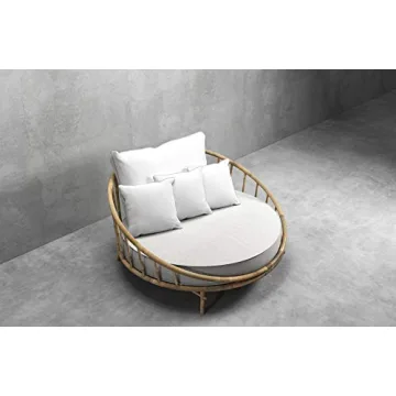 Zew Bamboo Daybed - Elegant Natural Rattan Seating