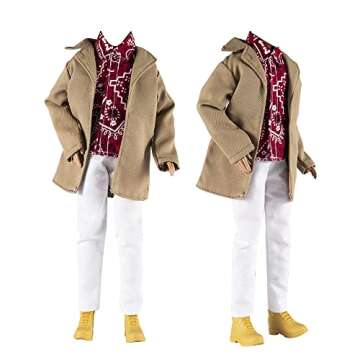 E-TING 10-Item Doll Clothes Set with Fashion Casual Wear & Shoes