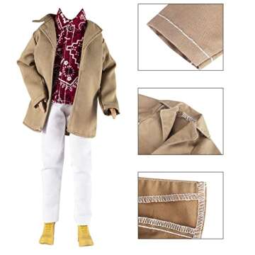 E-TING Doll Clothes Set with Trench Coat & Casual Outfits