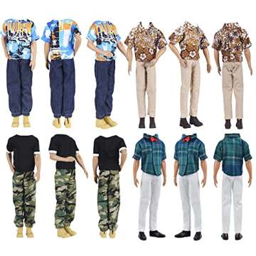 E-TING Doll Clothes Set with Trench Coat & Casual Outfits