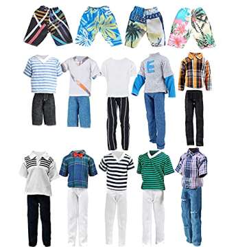 E-TING Doll Clothes Set with Trench Coat & Casual Outfits