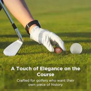 Personalized Golf Ball Markers (Natural, Set of 2) - Golf Gifts for Men - Monogrammed Initial Custom Golf Markers w/Full Grain Genuine Leather - Father’s Day Gift for Golf Lover - Cool Golf Accessori