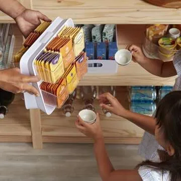 YouCopia TeaStand Tea Bag Organizer with Clear Removable Bins, Cabinet or Pantry Storage Caddy, 120-Bag