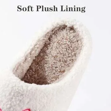 Bow Slippers Valentines Slippers For Women Men Valentine's Day Gifts Cute Comfy Bedroom Slippers,Home Memory Foam Slippers,Ladies Furry Warm Slippers Indoor for Winter,Pink Bow 37-38